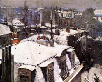 Gustave Caillebotte : Rooftops Under Snow